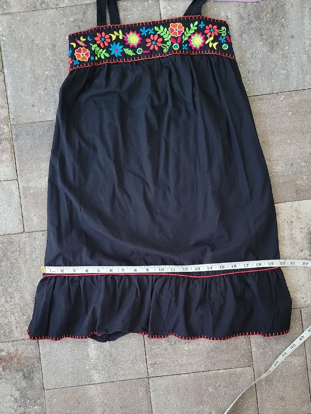 Xhilaration Black Embroidered Cotton Sundress Top Sz S Smocked Back - Picture 12 of 12